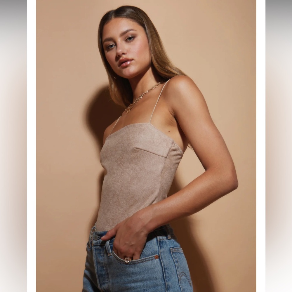 Women's Tan Spaghetti Strap Top